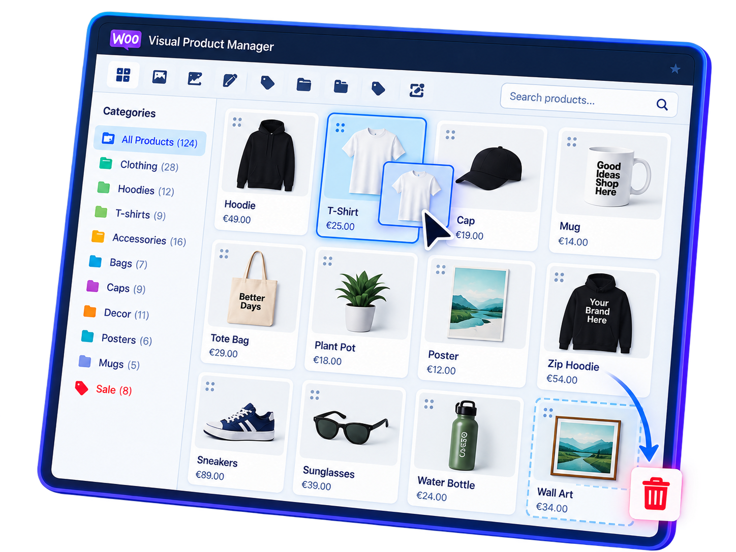 WooCommerce Visual Product Manager visual product workspace
